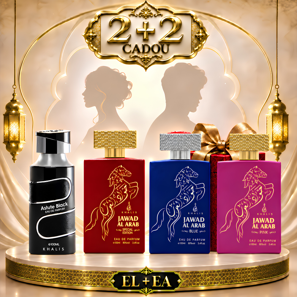 SET - Astute Black & Jawad Al Arab Red & Jawad Al Arab Blue & Jawad Al Arab Pink, Khalis