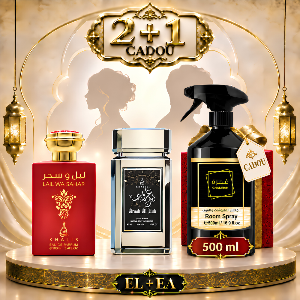 SET – Lail Wa Sahar & Aroob Al Hub & Ghamrah - room spray, Khalis