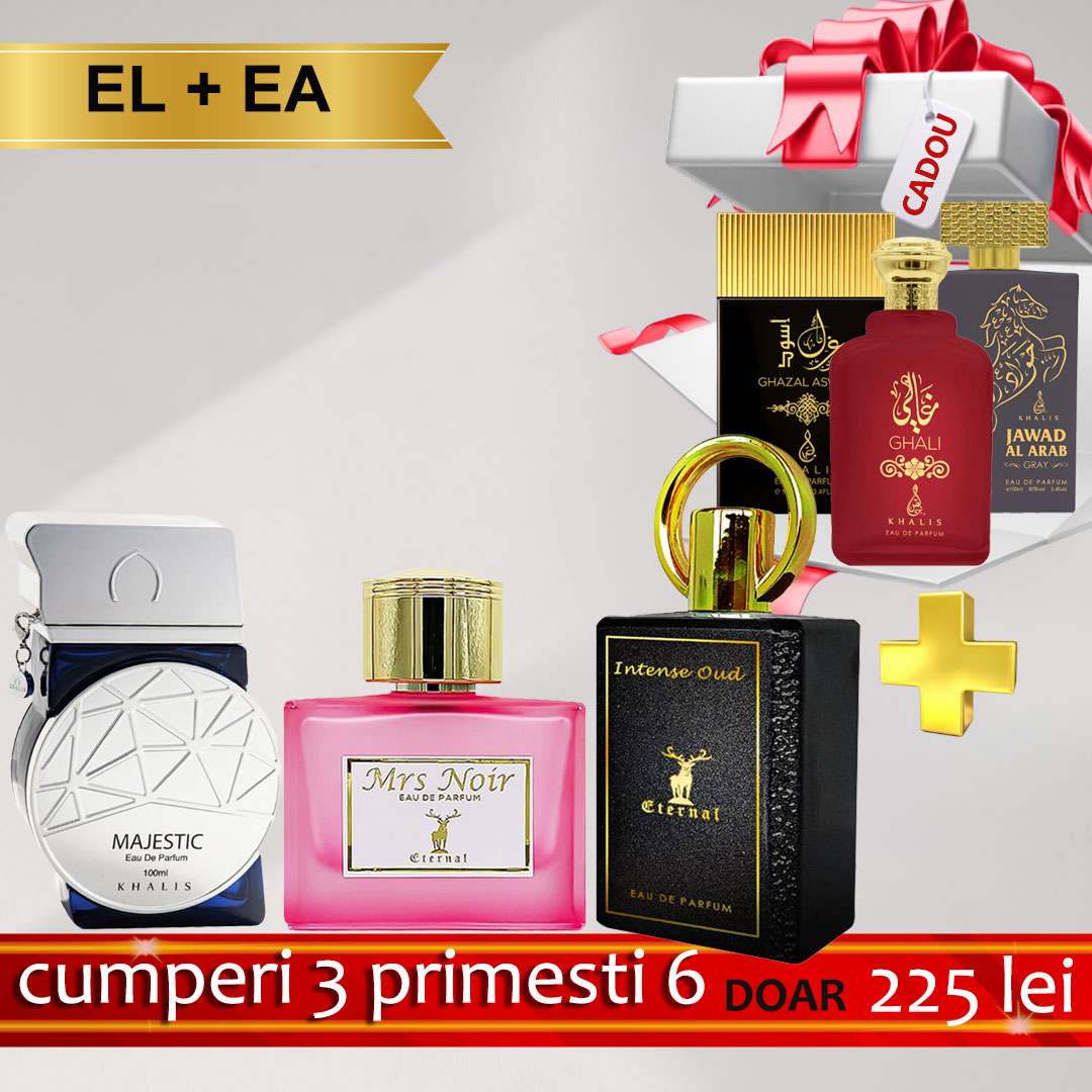 SET – Mrs Noir & Majestic & Intense Oud & Jawad Al Arab Gray & Ghali & Ghazal Aswad, Khalis